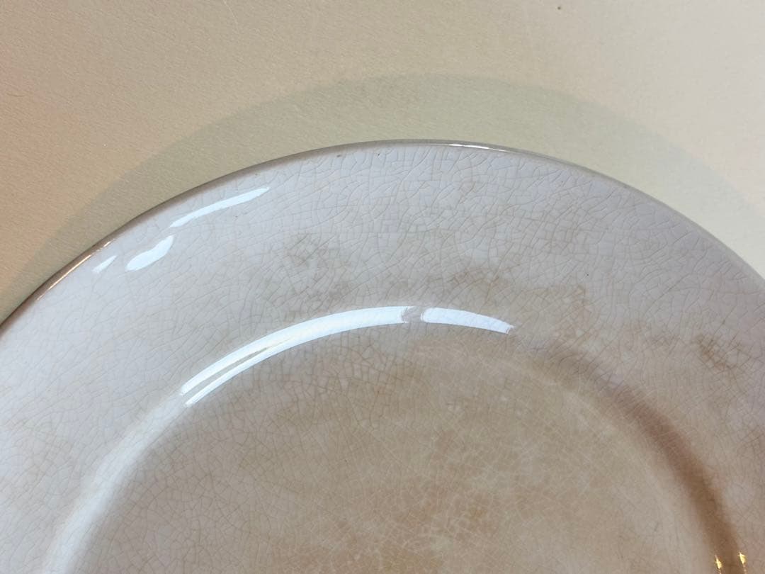 フランスアンティーク サーギュミヌ窯 美しい白いお皿-B 22.5cm