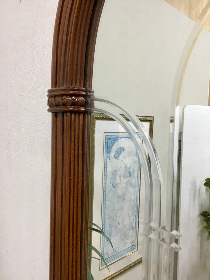 管842☆イタリア製☆ヴェローナクラシック☆超特大ミラー＆キャピネット