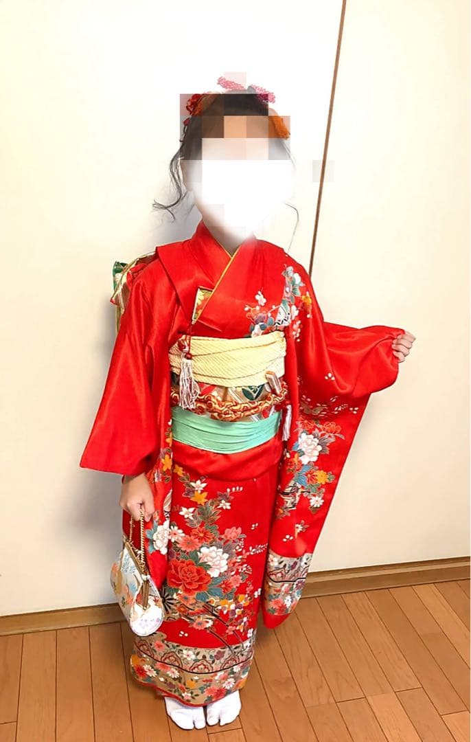 七五三用 7歳　赤い着物