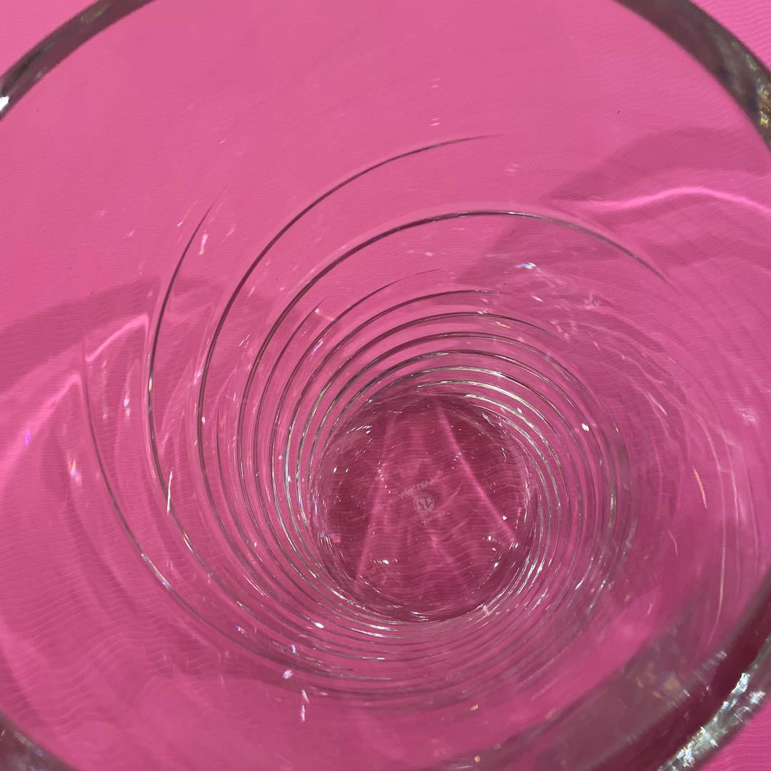 バカラBaccaratクリスタルガラス スパイラル花瓶ベース 大型25.5センチ