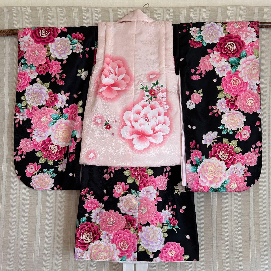 美品！マユミブランド　定価19800円　七五三　女の子着物　3歳用 7点セット