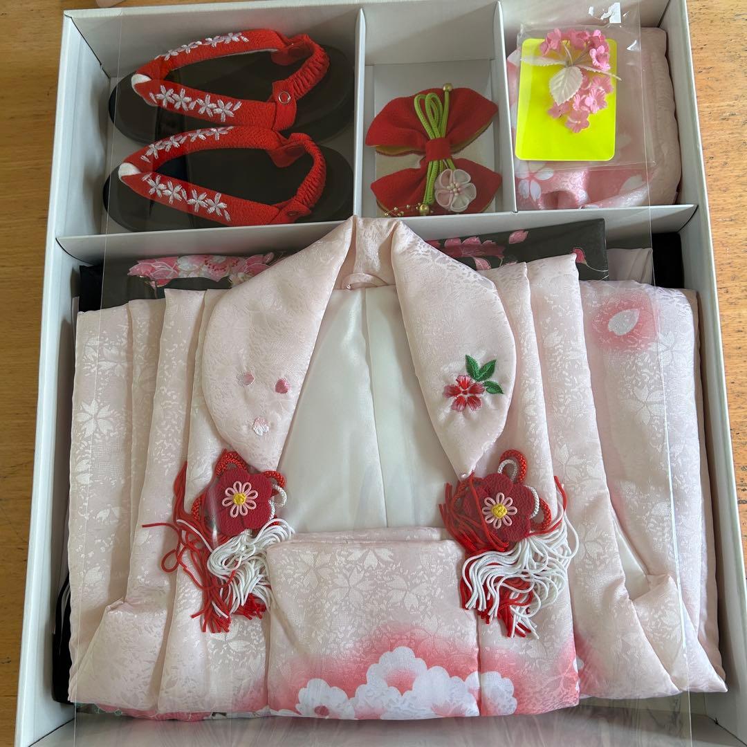 美品！マユミブランド　定価19800円　七五三　女の子着物　3歳用 7点セット