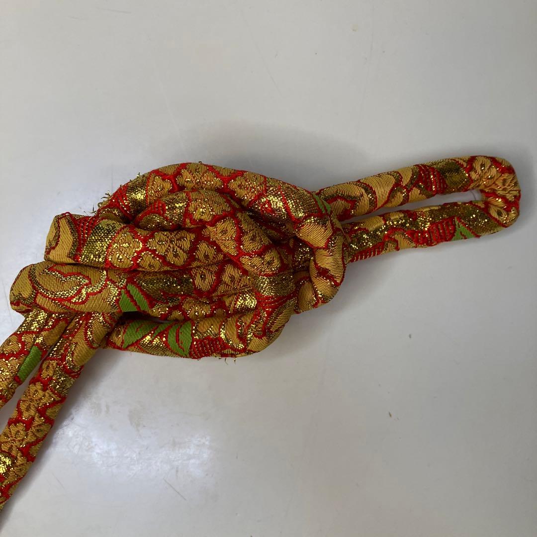 七五三 七歳用　ハーフ成人式　帯　帯締め　半幅帯　アンティーク　金糸