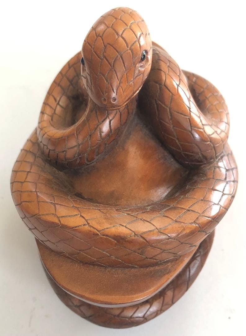 ヘビ、蛇十二支アンティーク手作りオブジェインテリア現品無料発送