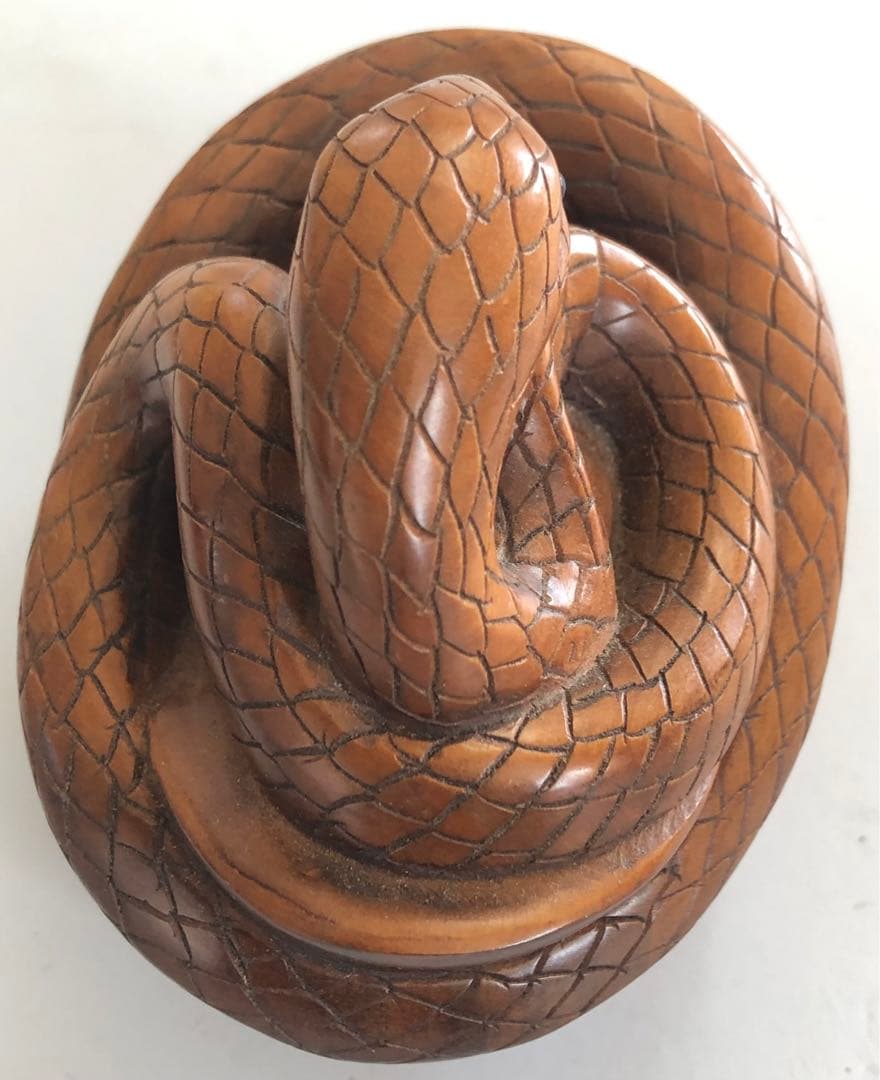 ヘビ、蛇十二支アンティーク手作りオブジェインテリア現品無料発送