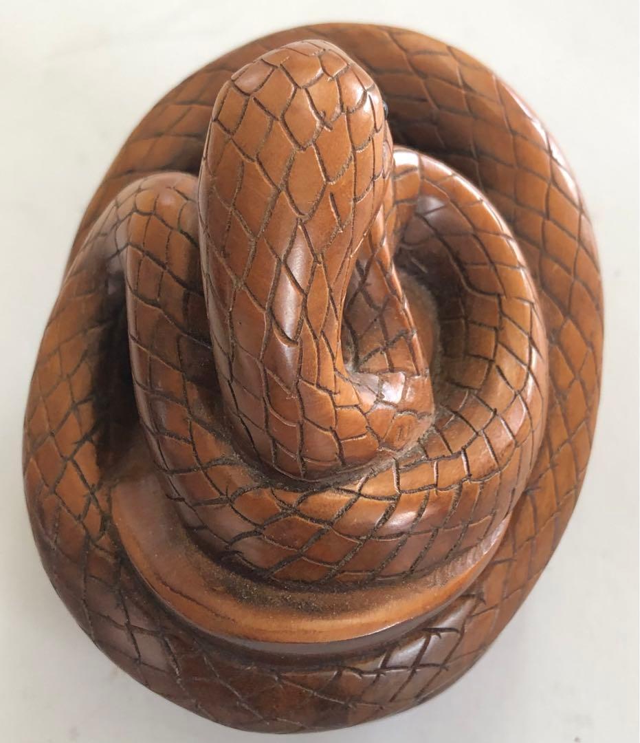 ヘビ、蛇十二支アンティーク手作りオブジェインテリア現品無料発送