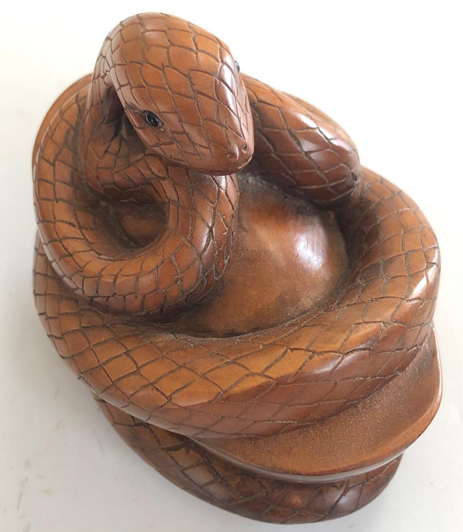 ヘビ、蛇十二支アンティーク手作りオブジェインテリア現品無料発送