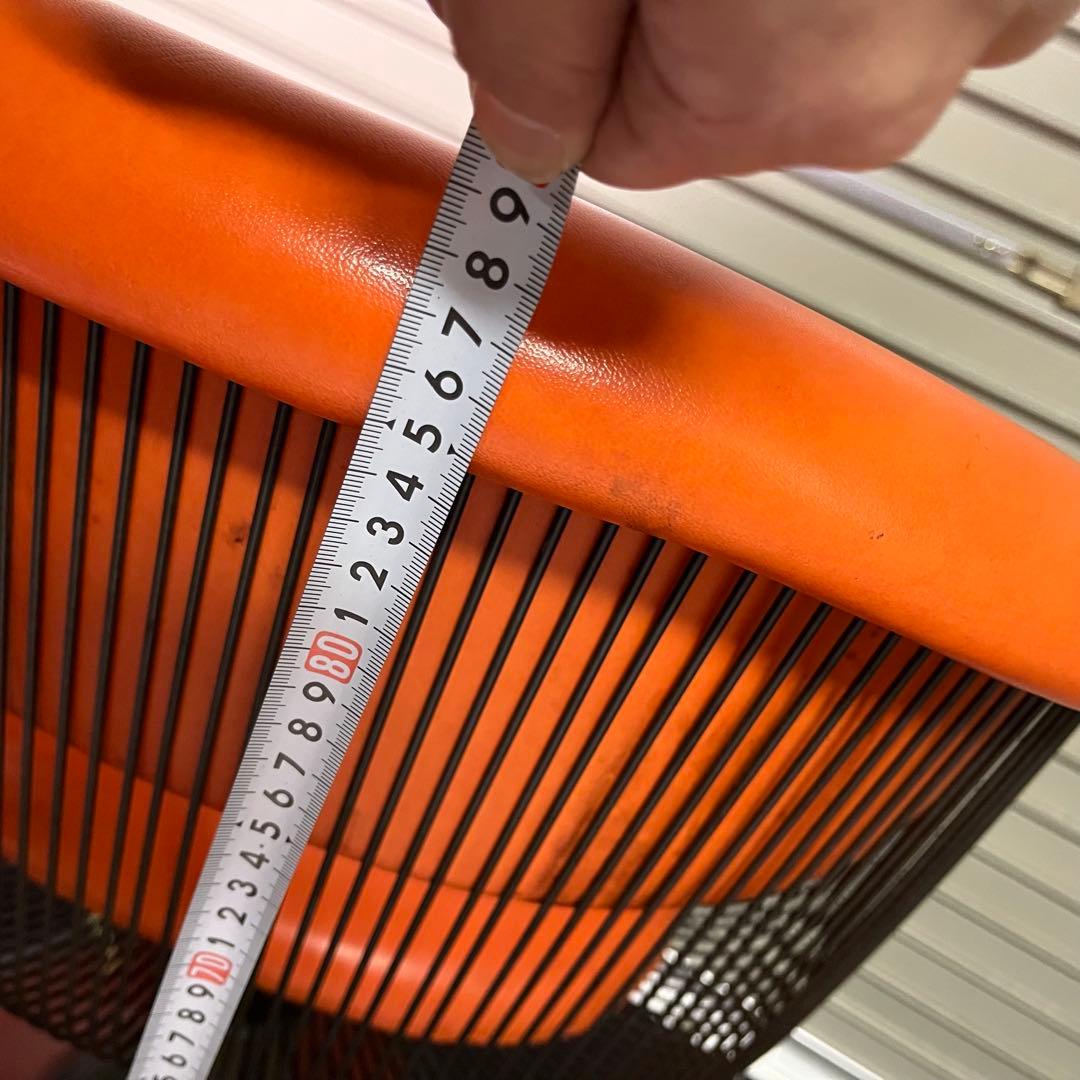 希少　70’s 動作OK バーバーチェア　2脚セット　オレンジ 昭和　レトロ