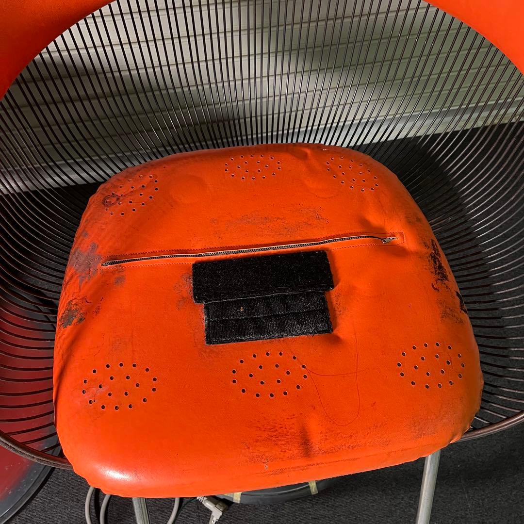 希少　70’s 動作OK バーバーチェア　2脚セット　オレンジ 昭和　レトロ