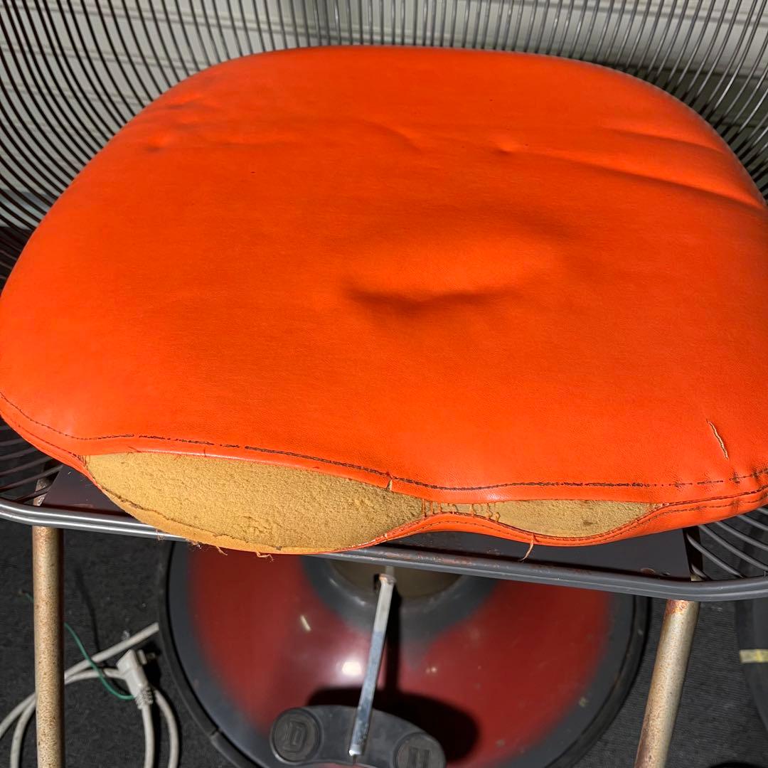 希少　70’s 動作OK バーバーチェア　2脚セット　オレンジ 昭和　レトロ