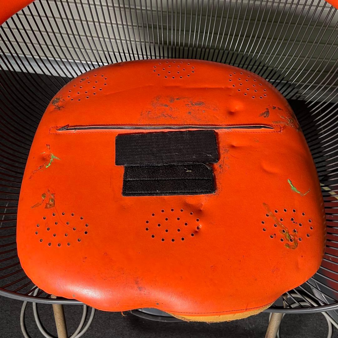 希少　70’s 動作OK バーバーチェア　2脚セット　オレンジ 昭和　レトロ