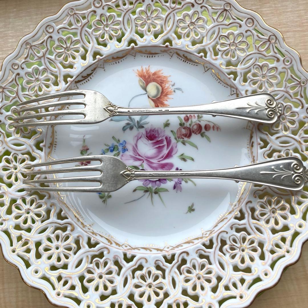 Tiffany 純銀　フォーク　アンティーク2客