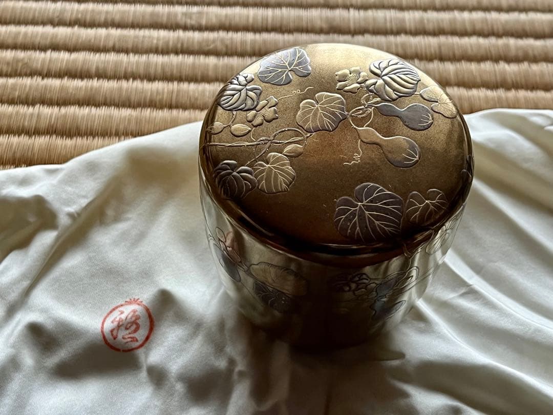 茶道具　六瓢蒔絵　大棗　内梨子地　雅光造