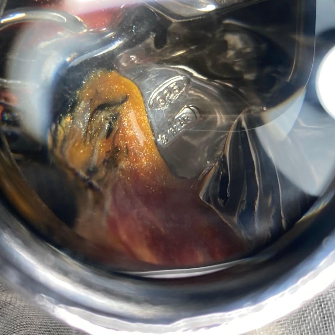 サツルノ　銀細工　SV925　雄鶏　長鳴鳥　フュギュリン　エナメル彩色　伊製