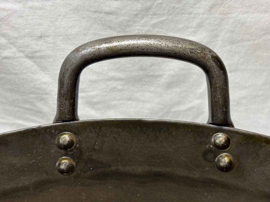 合羽橋 釜浅商店 山田 打出し 36cm 両手鍋 片手中華鍋 2点 鉄鍋