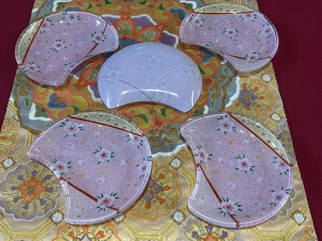 5名様 春お膳 庫山窯お雛様湯呑み茶碗 蓋物など35点 未使用 桜梅