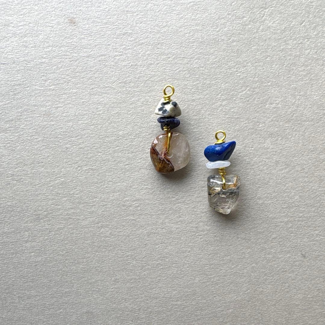 no.107 風穴のデンドリックとバイカラーアゲート　一点物