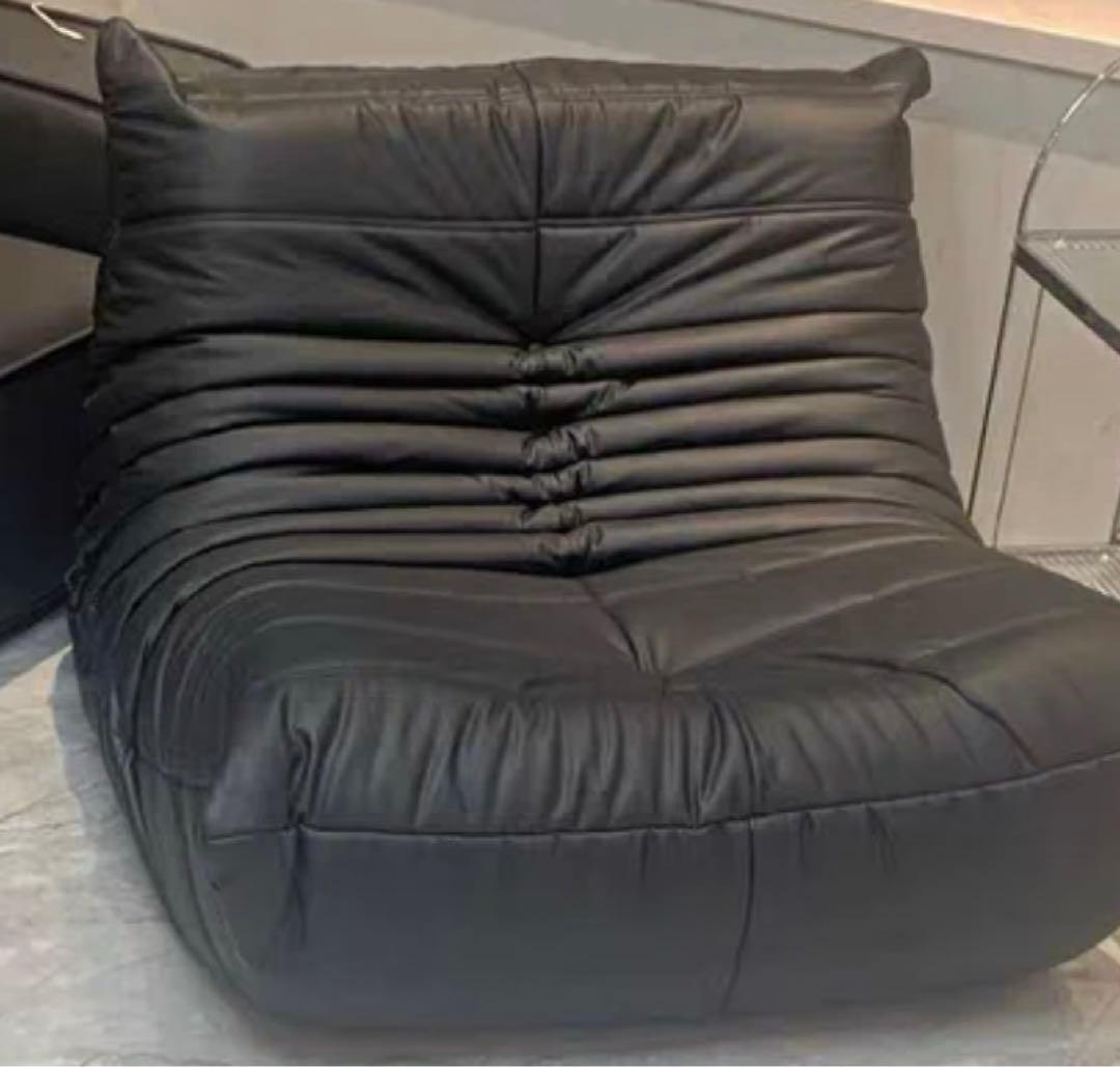 【新品】リーンロゼ ligne rosetトーゴ　1人掛けソファ　ブラッ