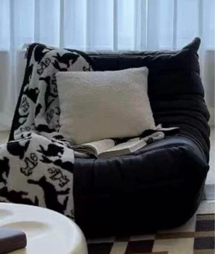 【新品】リーンロゼ ligne rosetトーゴ　1人掛けソファ　ブラッ