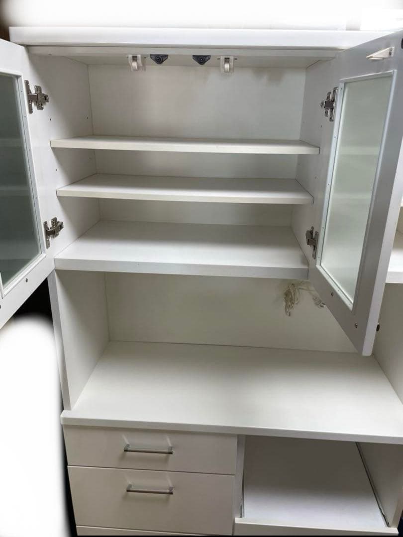 ニトリ　食器棚　ホワイトキッチンラック