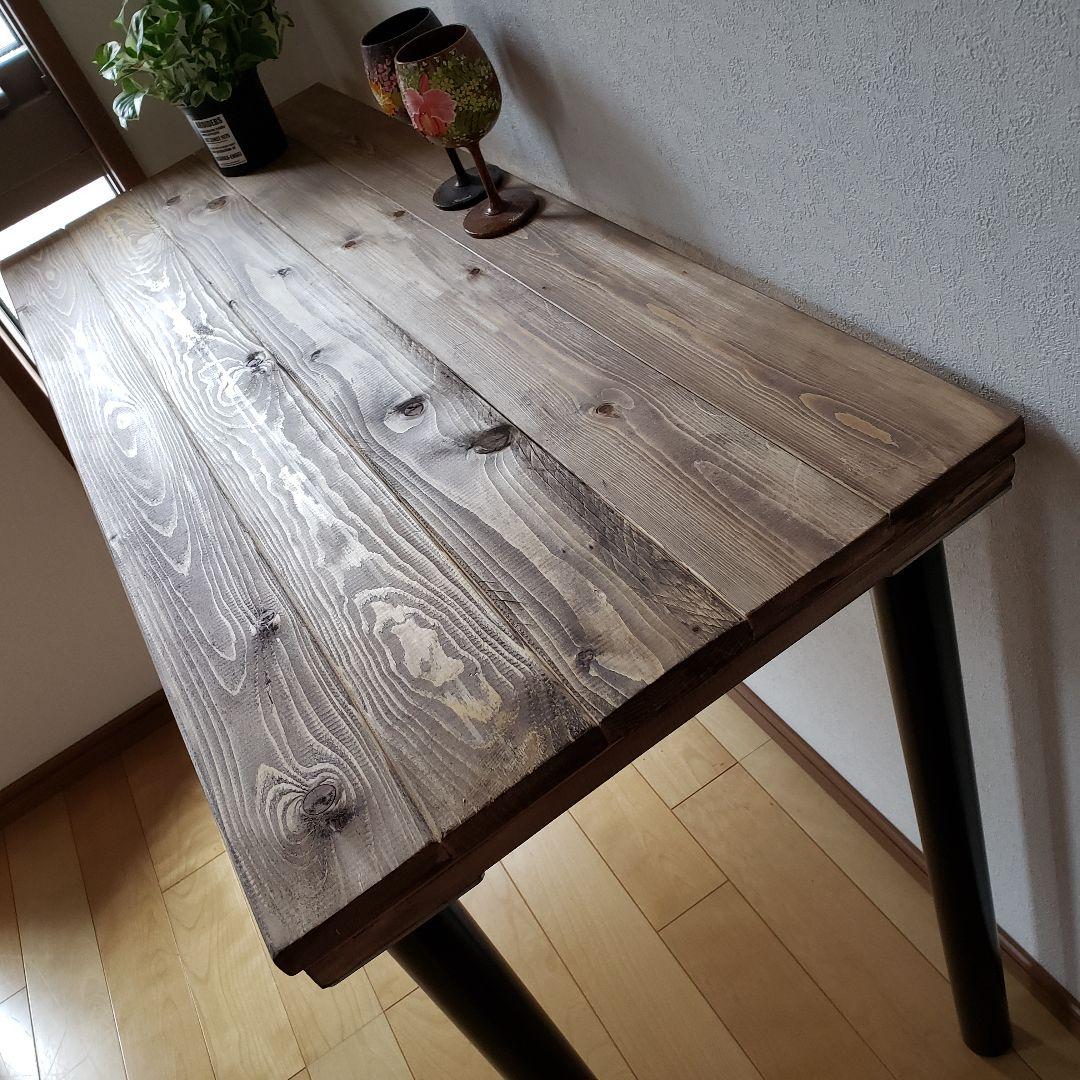 110✕36カウンターテーブル　ウォールナット　無垢材　アイアン脚