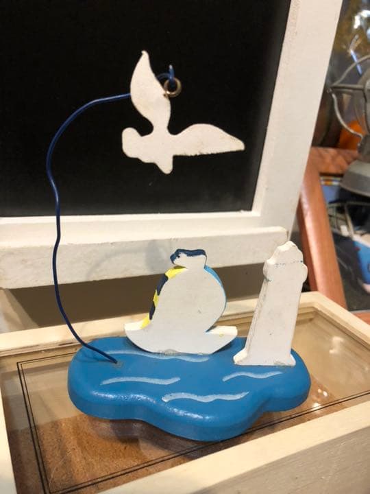 ♪未使用 海とヨットとカモメちゃんの置き物♪