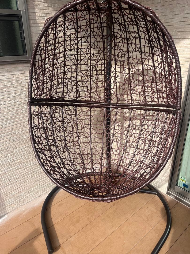 ハンギングチェア 卵型 ブラウン