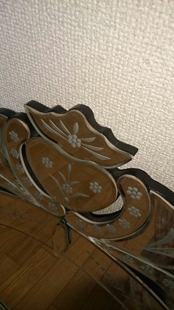 アンティーク ミラー  鏡 ボヘミアン   チェコ　ベネチア