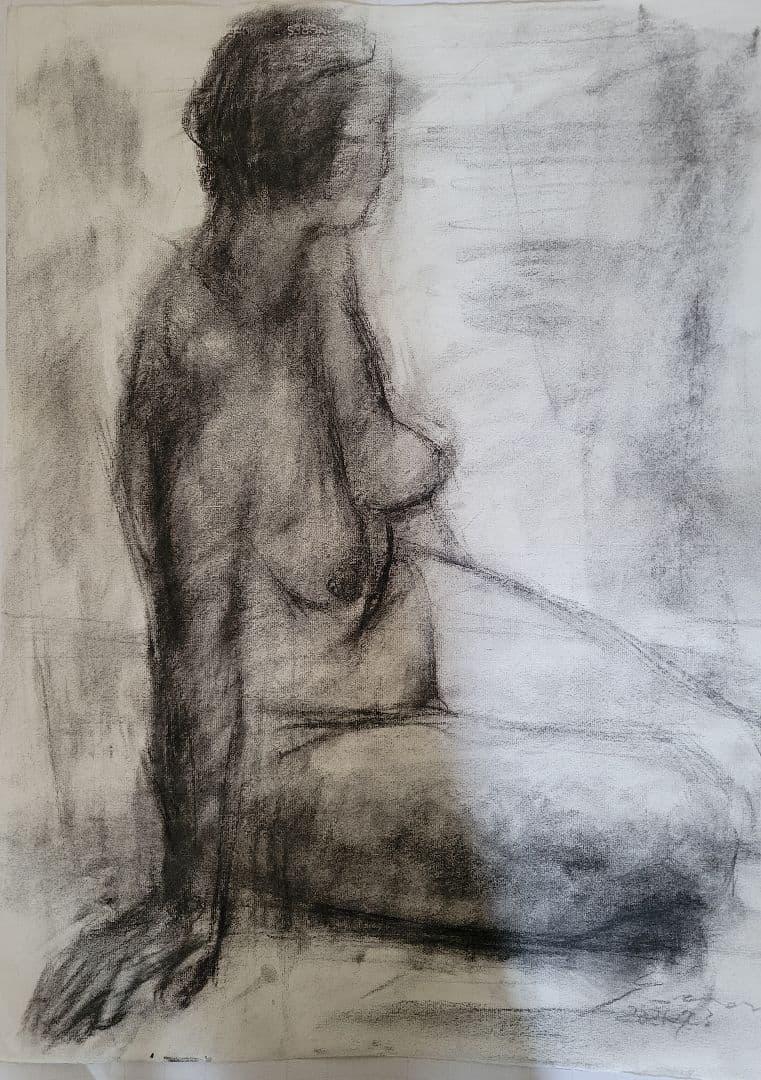 No.8　「裸婦」　木炭　木炭紙