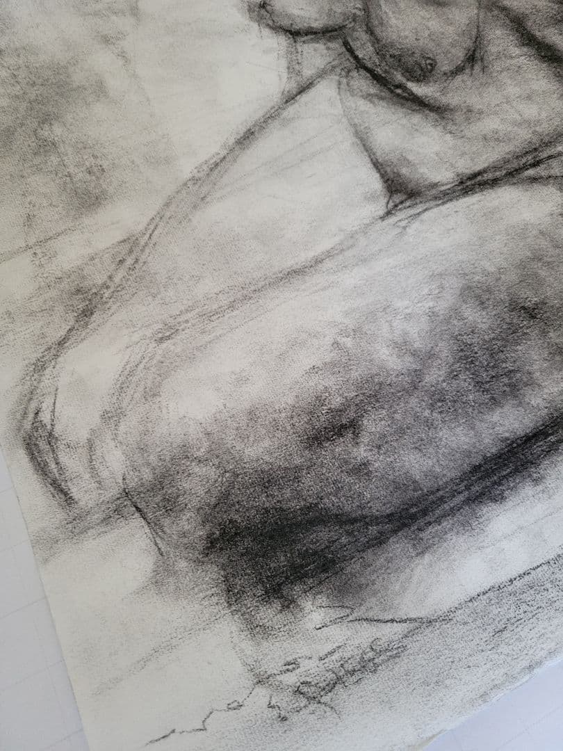 No.8　「裸婦」　木炭　木炭紙