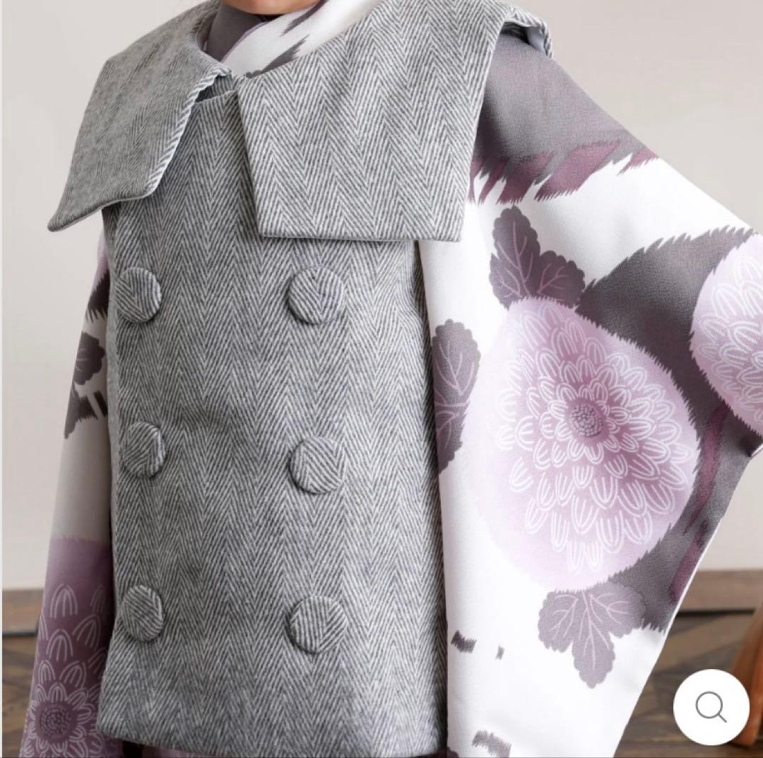 七五三 3歳 女の子 被布着物セット　くすみカラー　ニュアンスカラー　ひよこ商店