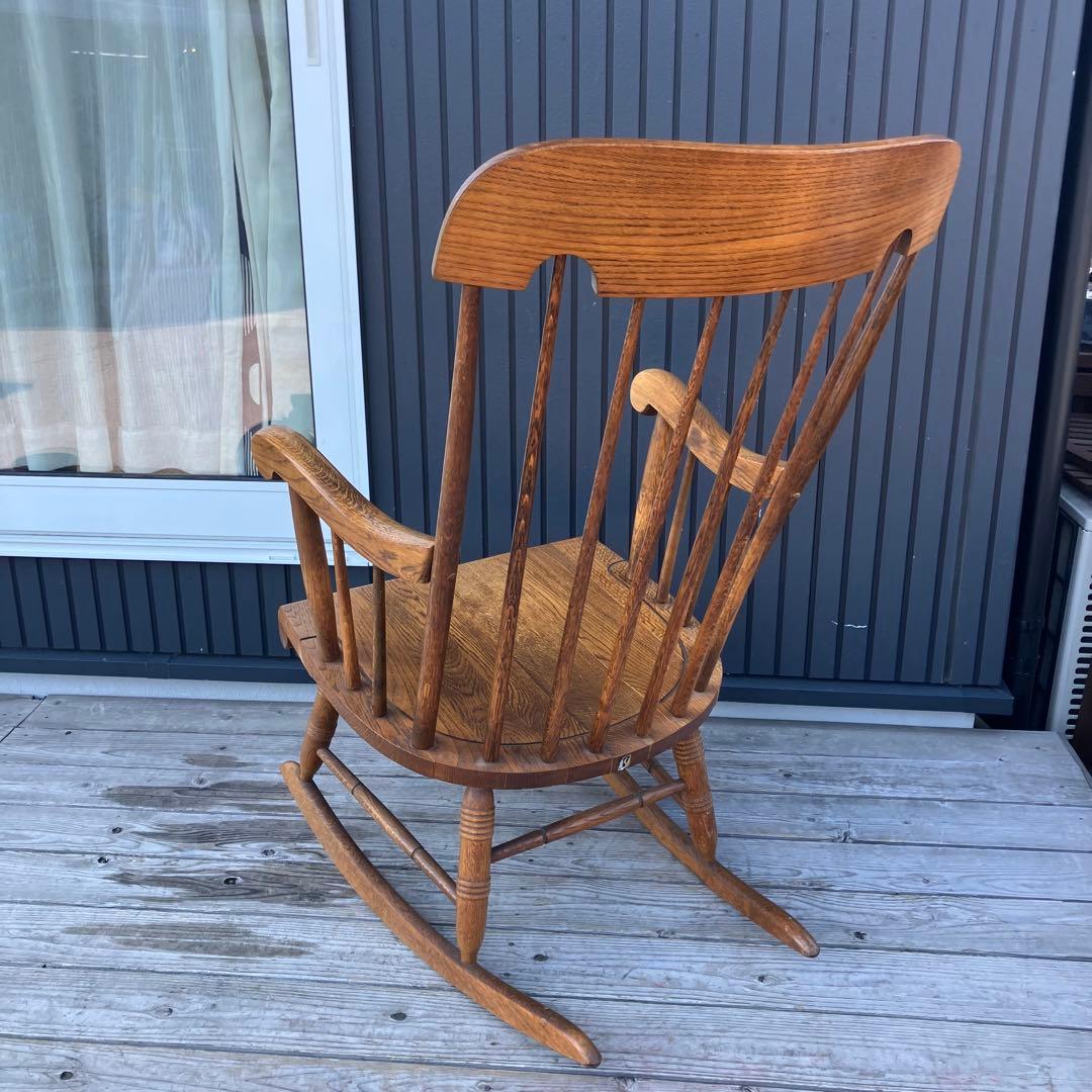 昭和レトロ 飛騨産業 キツツキ ロッキングチェア 木製 アームチェア 古道具