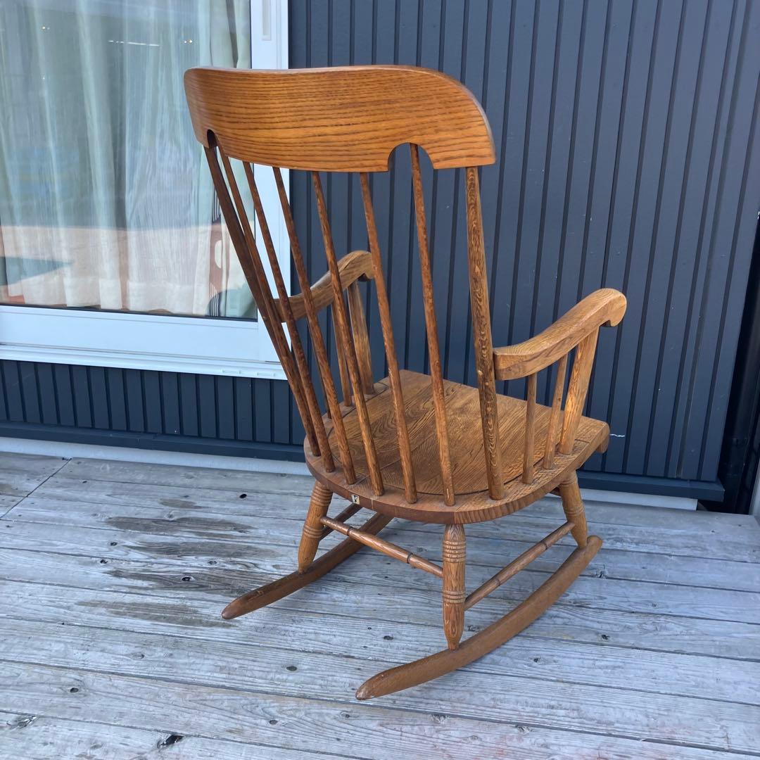昭和レトロ 飛騨産業 キツツキ ロッキングチェア 木製 アームチェア 古道具