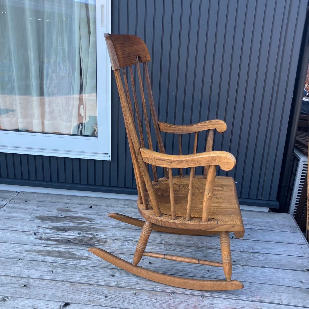 昭和レトロ 飛騨産業 キツツキ ロッキングチェア 木製 アームチェア 古道具