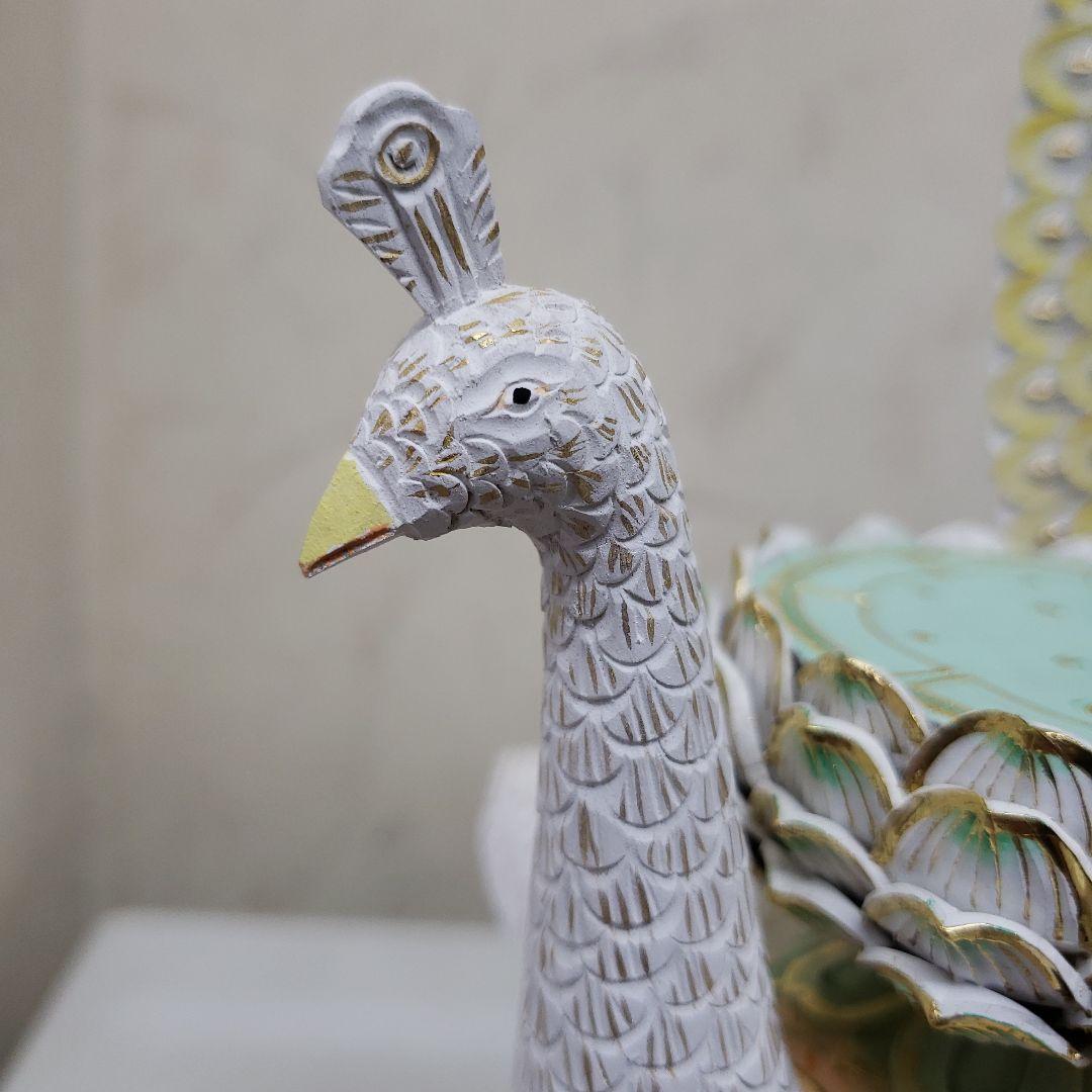 Bフライデー 最強魔除け仏像☆柘植 孔雀明王像3寸 極彩色 錐金眼入