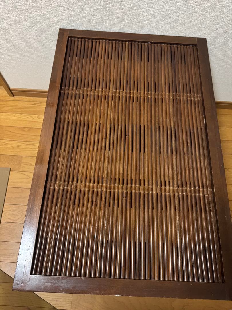 小泉産業　アジアン家具　竹細工　バンブーテレビ台　ガラス天板