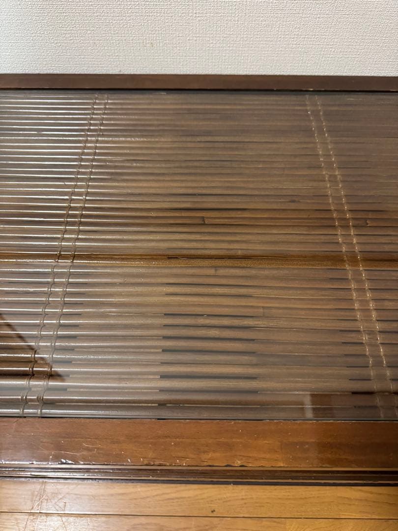 小泉産業　アジアン家具　竹細工　バンブーテレビ台　ガラス天板