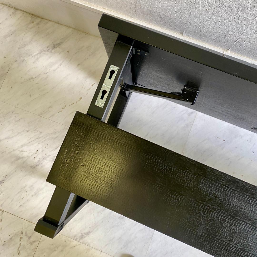 千翔 龍門堂 長テーブル 黒の木製テーブル8台セット 折りたたみ 和室