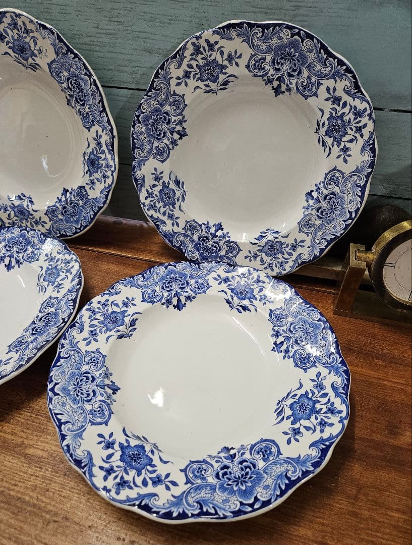 ベルギーアンティーク BFK dordrecht 深皿 4枚セット プレート