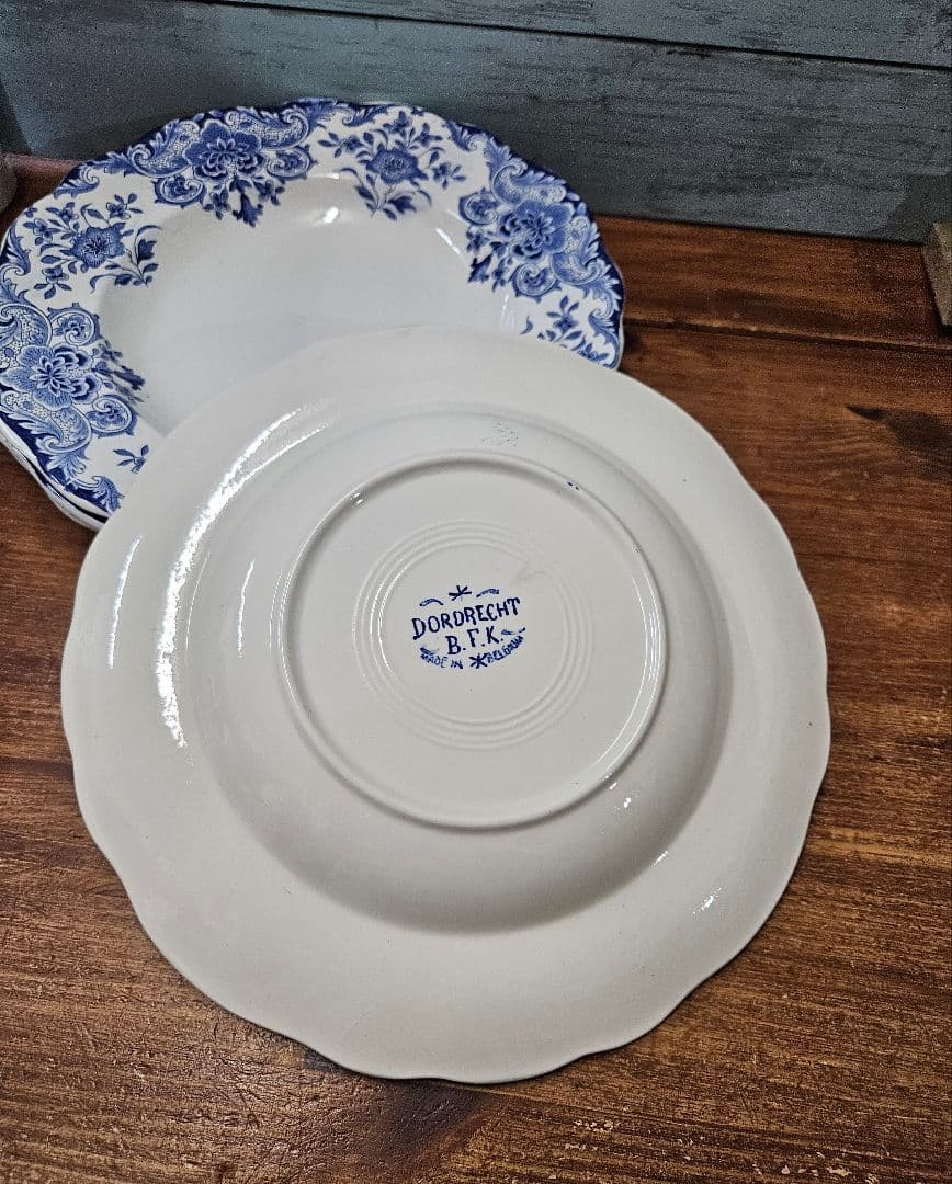 ベルギーアンティーク BFK dordrecht 深皿 4枚セット プレート