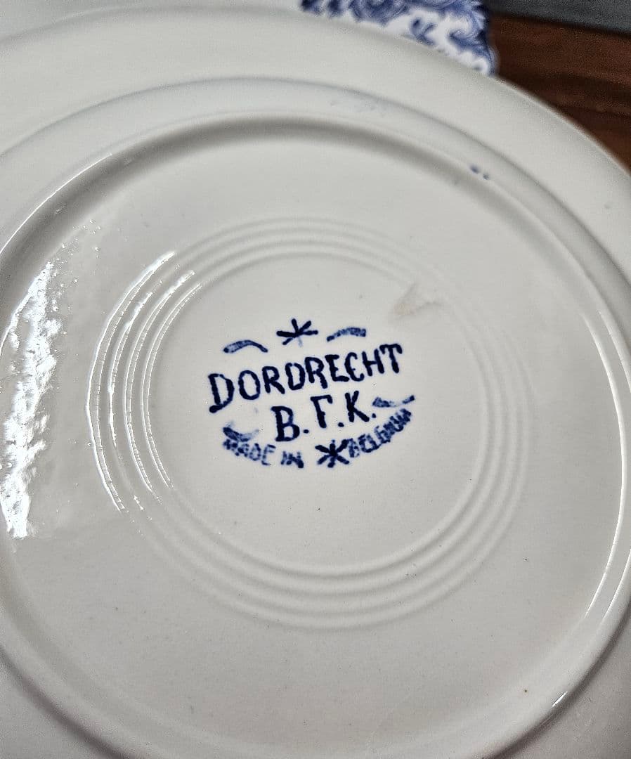 ベルギーアンティーク BFK dordrecht 深皿 4枚セット プレート