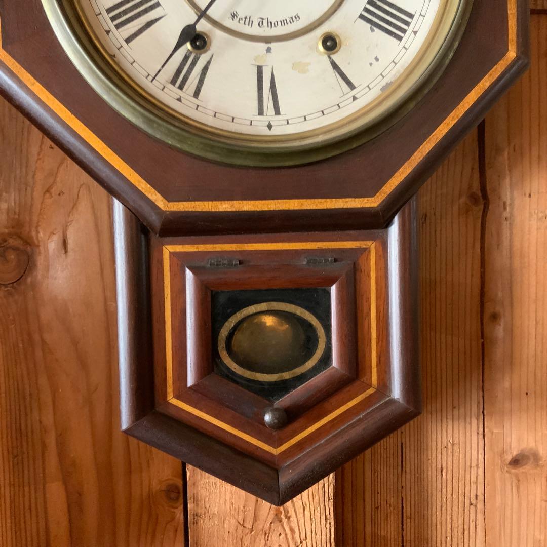 柱時計　掛け時計　ゼンマイ式ボンボン時計　手巻き式 SETH THOMAS