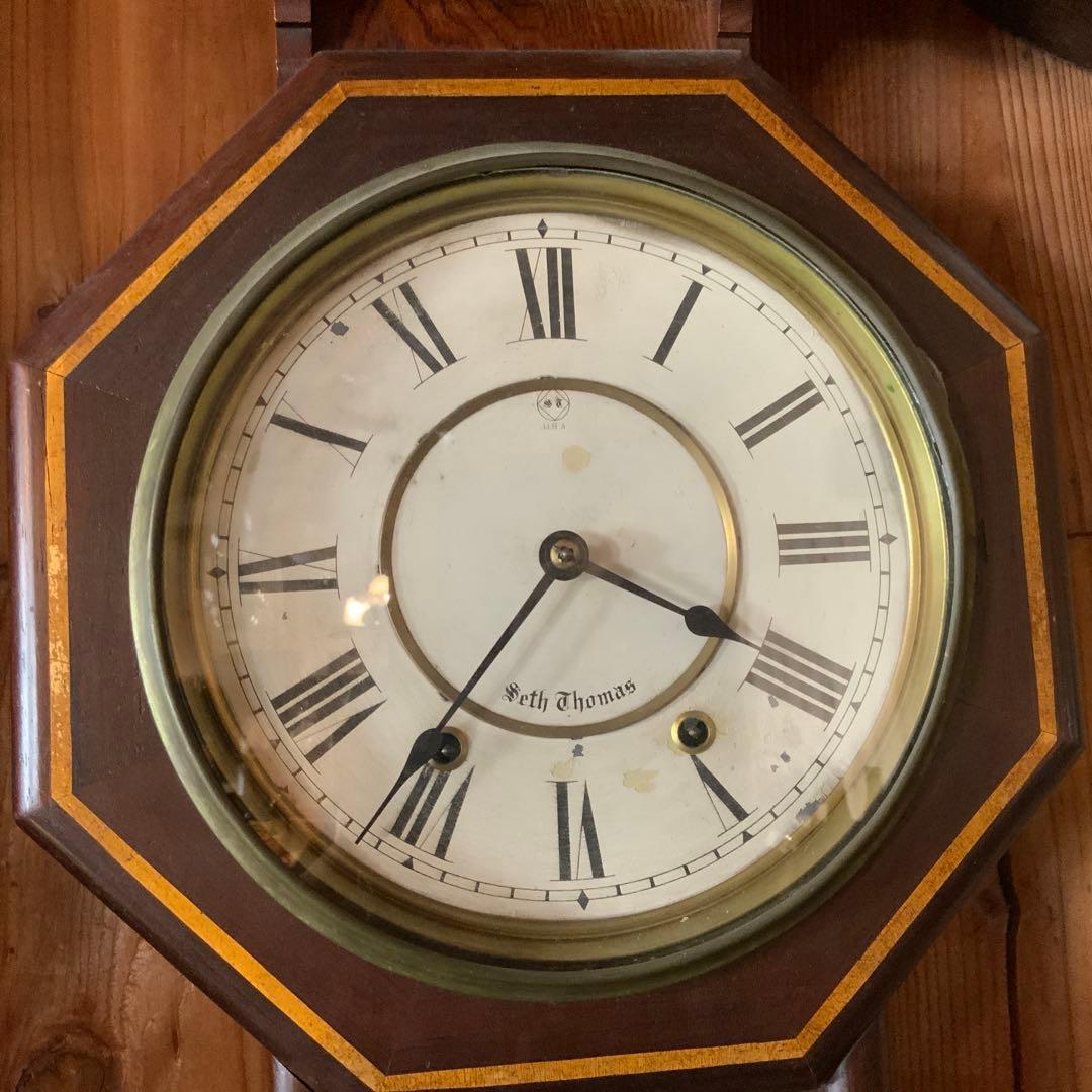 柱時計　掛け時計　ゼンマイ式ボンボン時計　手巻き式 SETH THOMAS