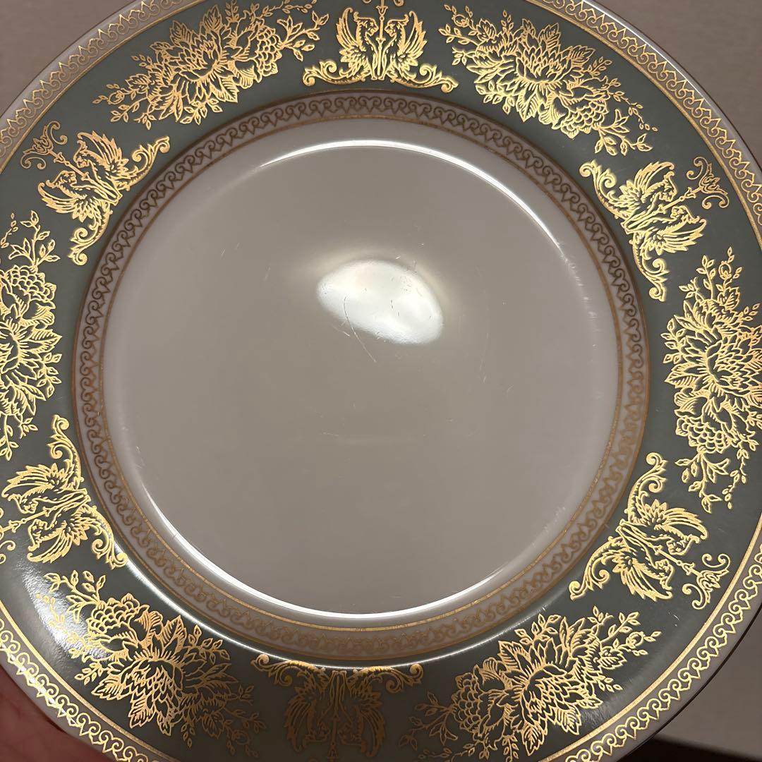 ウェッジウッド　コロンビア　セージグリーン　デザートプレート　20.5cm