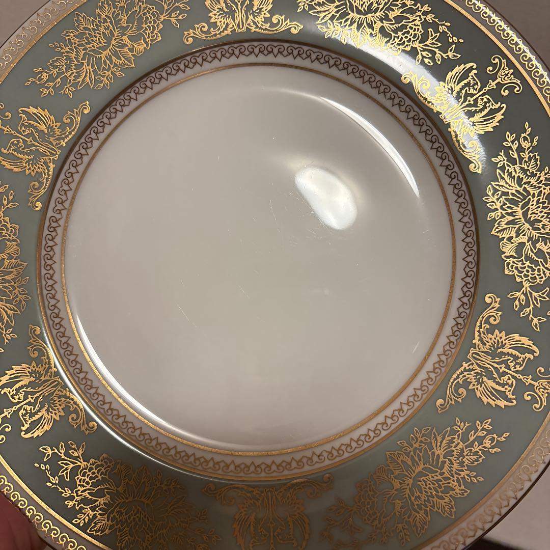 ウェッジウッド　コロンビア　セージグリーン　デザートプレート　20.5cm