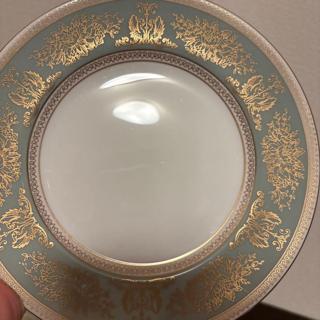 ウェッジウッド　コロンビア　セージグリーン　デザートプレート　20.5cm