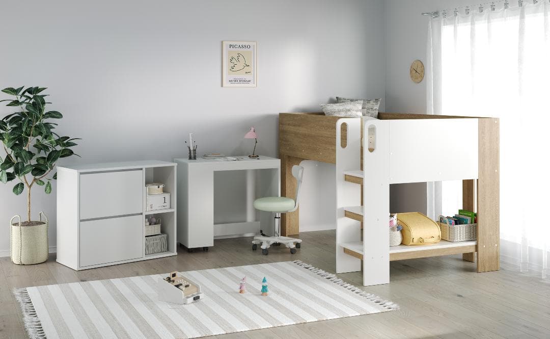 システムベッド 3点セット 分離可能 高さ120cm シングル ロータイプ 木製