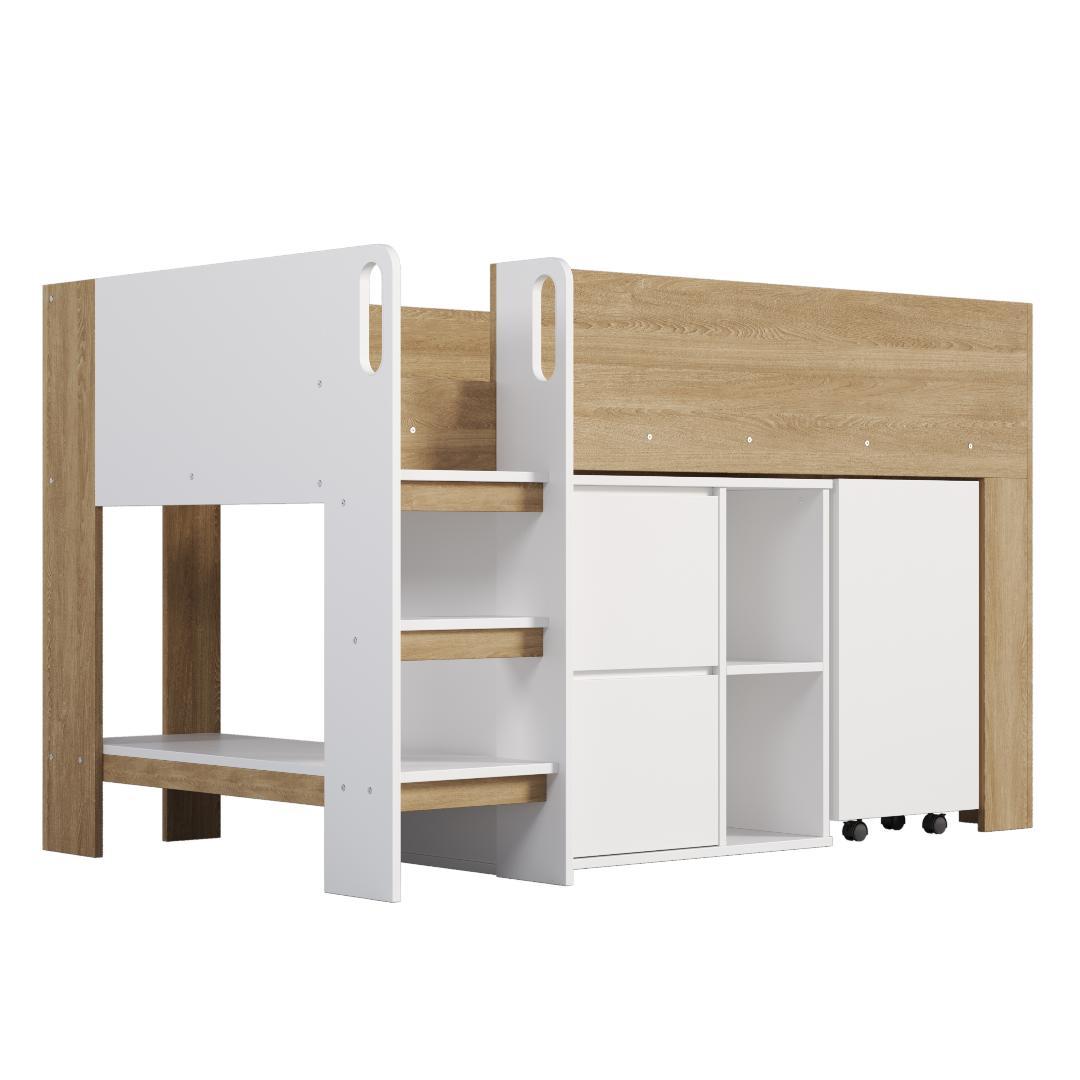 システムベッド 3点セット 分離可能 高さ120cm シングル ロータイプ 木製