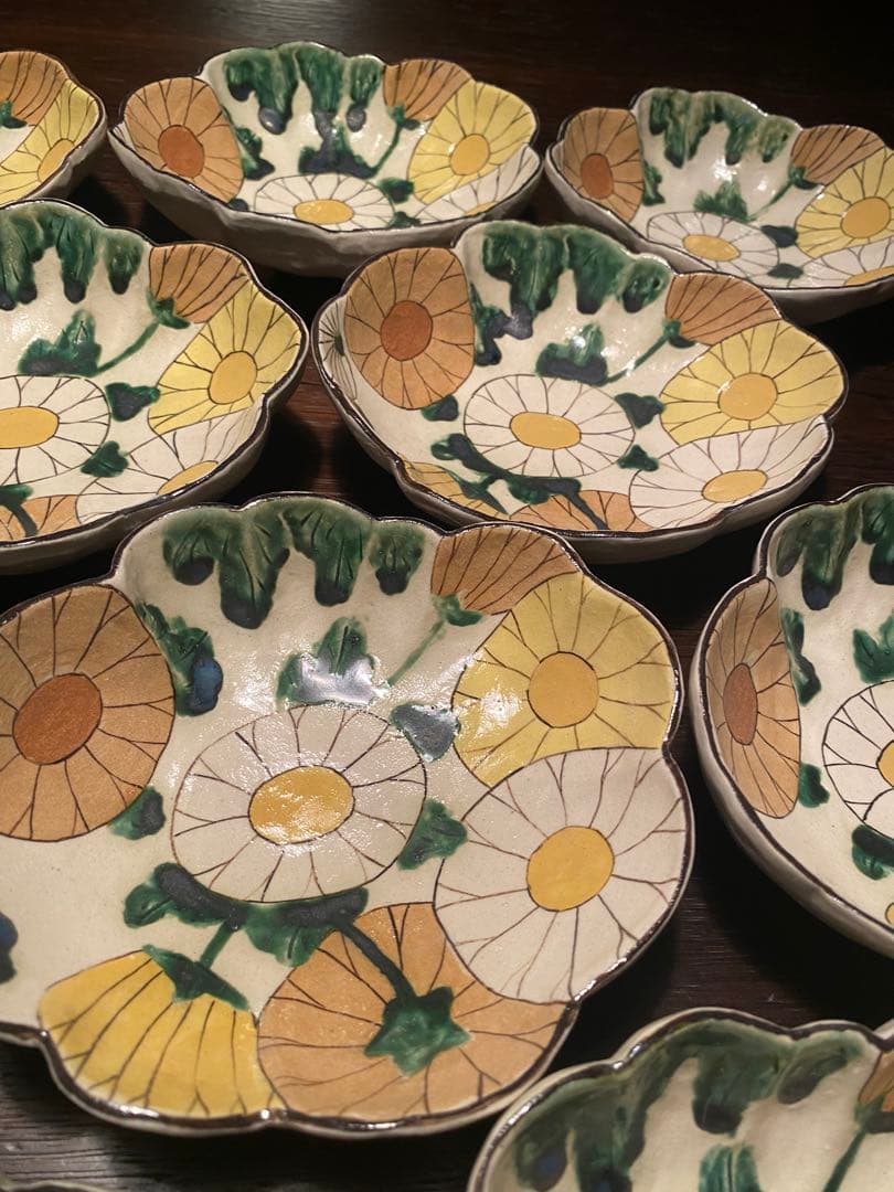 乾山写玉菊向付10客客　新品未使用　京の器