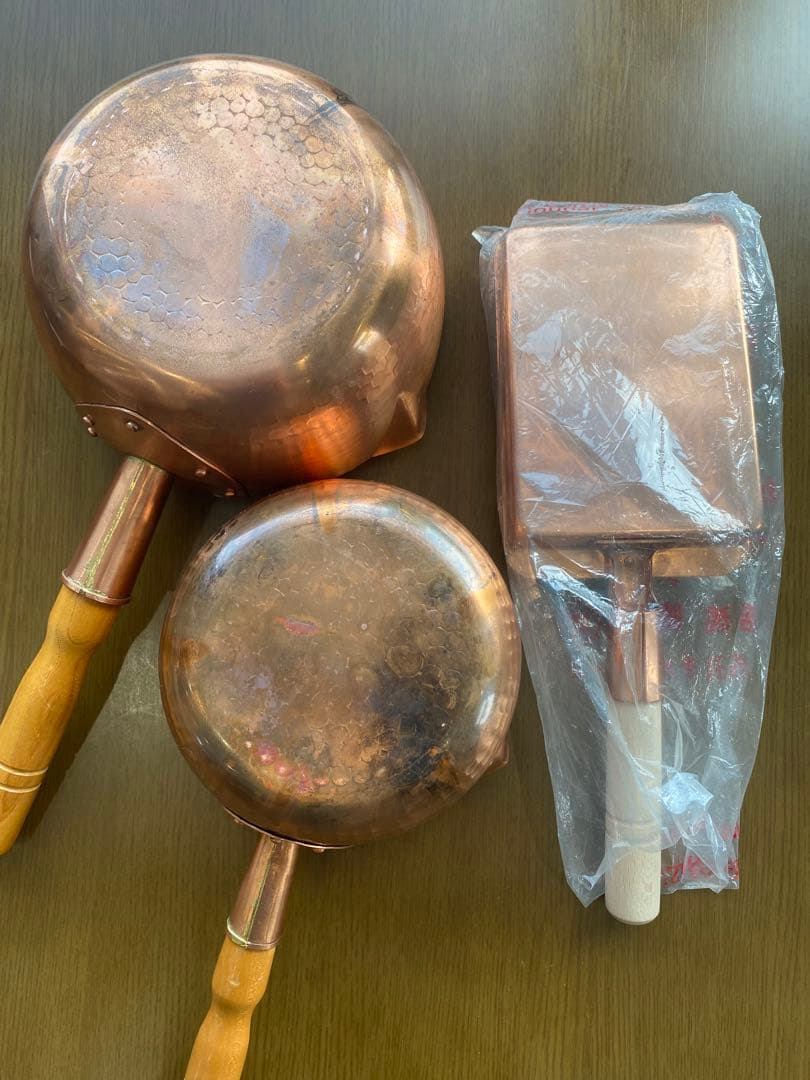 丸新銅器　雪平鍋2点　玉子焼1点